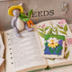 Garden-themed felt bunny with veggies – seasonal ornament from the artisan-crafted Gardening Collection.