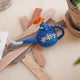 Felt watering can ornament with butterfly and beading—handmade gift for gardeners and plant lovers