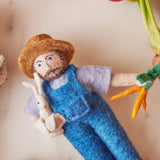 Farmer with Bunny Ornament