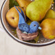 Needle-felted bluebird ornament with nest and eggs – handmade wool spring decor gift for bird lovers and new parents.