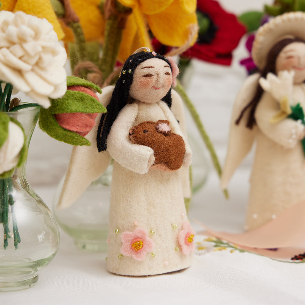 Large Spring Angels Spring Angel with Bunny Ornament | Handmade Felt Easter Angel – Craftspring