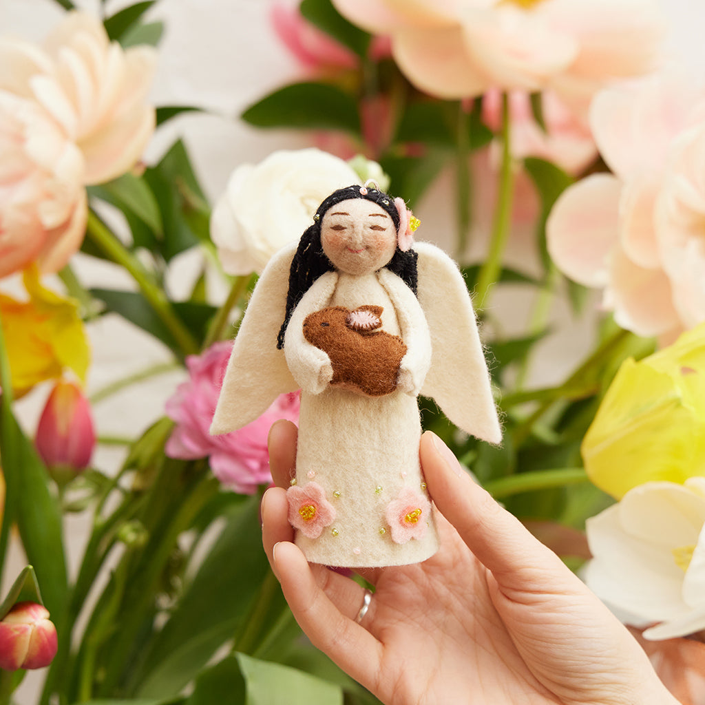 Large Spring Angels Spring Angel with Bunny Ornament | Handmade Felt Easter Angel – Craftspring