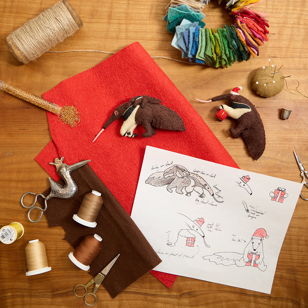 Santa Anteater Ornament