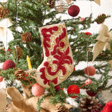 Mini Red & Gold Stocking Ornament
