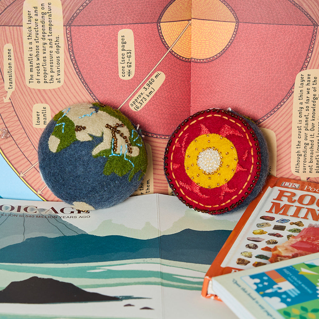 Planet Earth Ornament - Set of 2