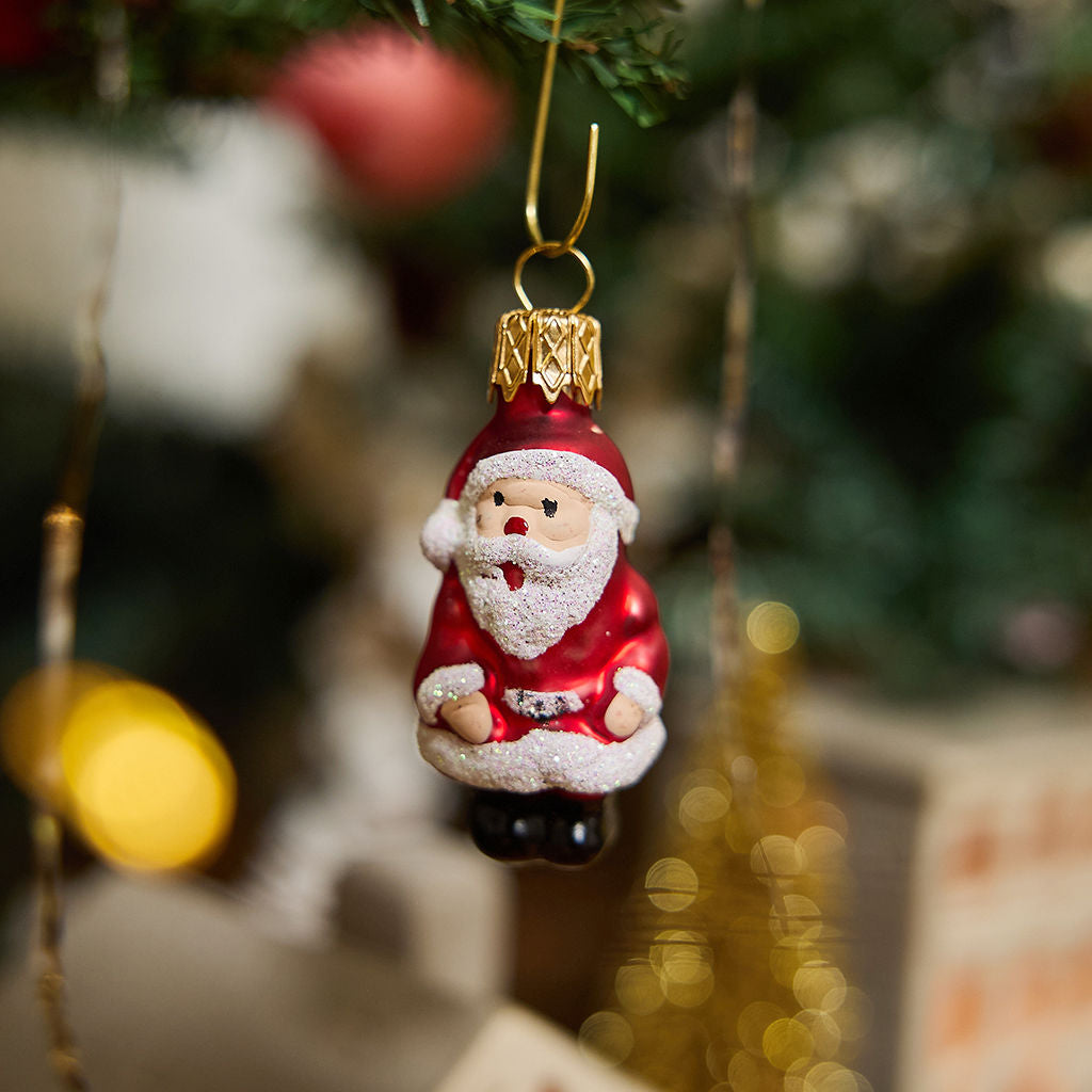 Hand-crafted Vintage Christmas 6-Piece Glass Set of Mini Ornaments