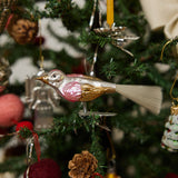 Rose Gold Bird German Glass Clip-On Ornament