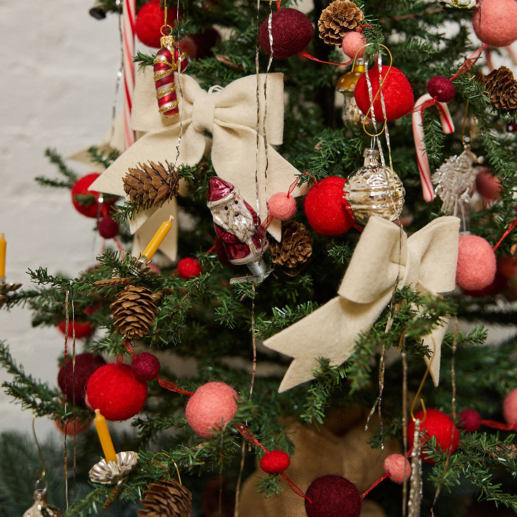 Natural Bow Ornaments Set of 4