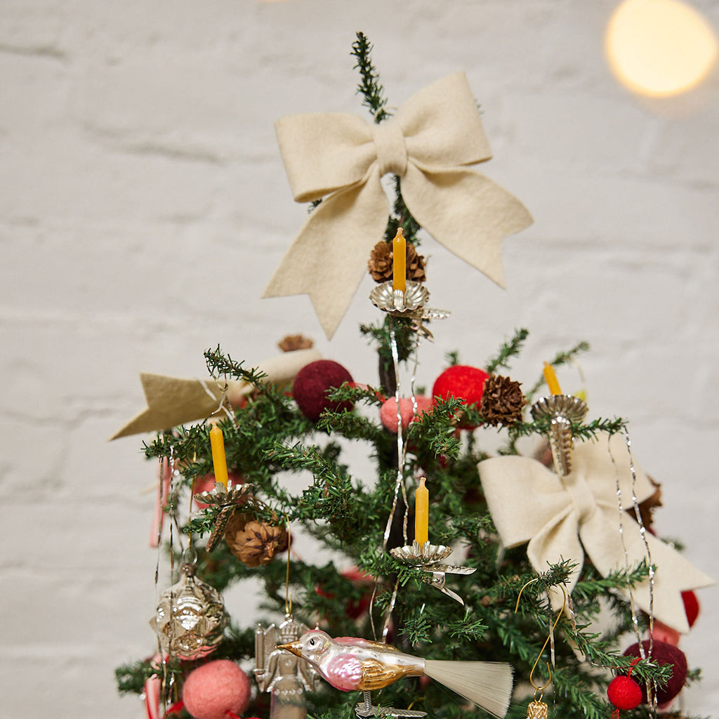 Natural Bow Ornaments Set of 4
