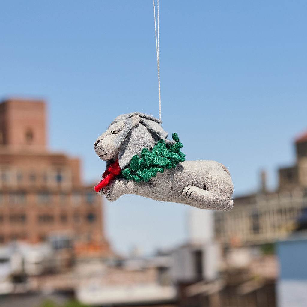 Christmas Lion Statue Ornament | Handmade NYPL-Inspired Holiday