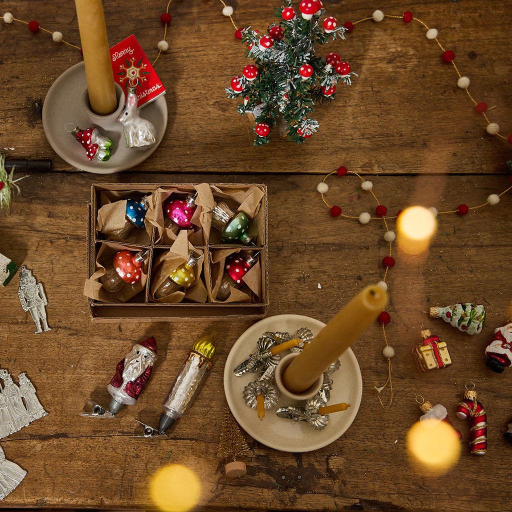 Mouth-Blown and Hand-Painted Glass Candle Clip-On Ornament