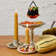 Gray Matte Ceramic Candle Holder with Beeswax Taper