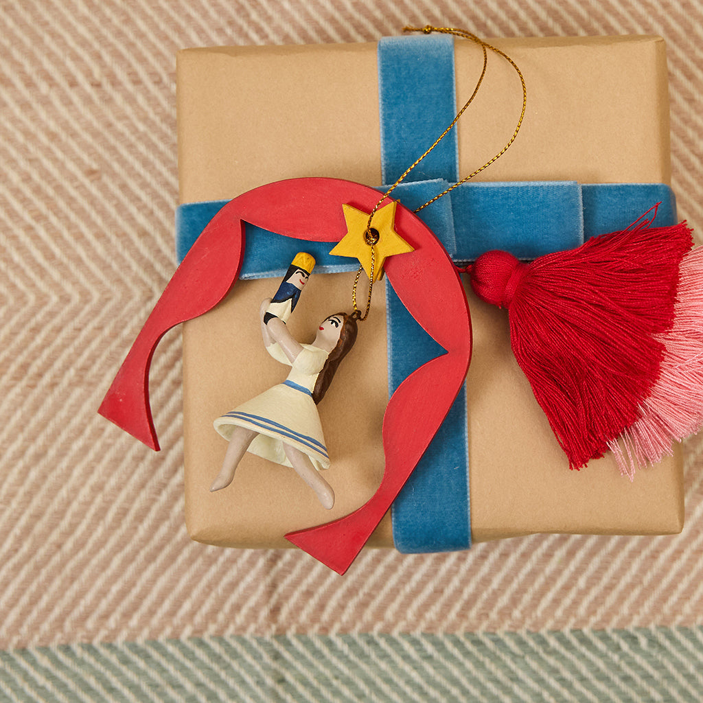 Nutcracker Clara Ballerina Wood Ornament