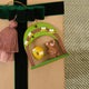 Hand-painted wood bear ornament with bees and honey hive – cozy forest decor