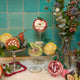 Beaded lemon decoration made with cotton-linen blend, ideal for gifting, table décor, or summer centerpieces.
