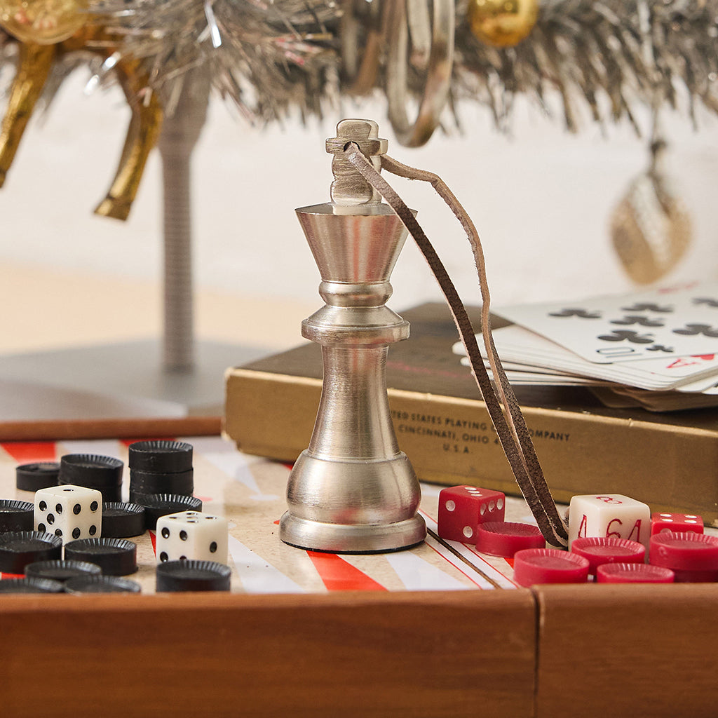 Chess King Ornament - Pewter