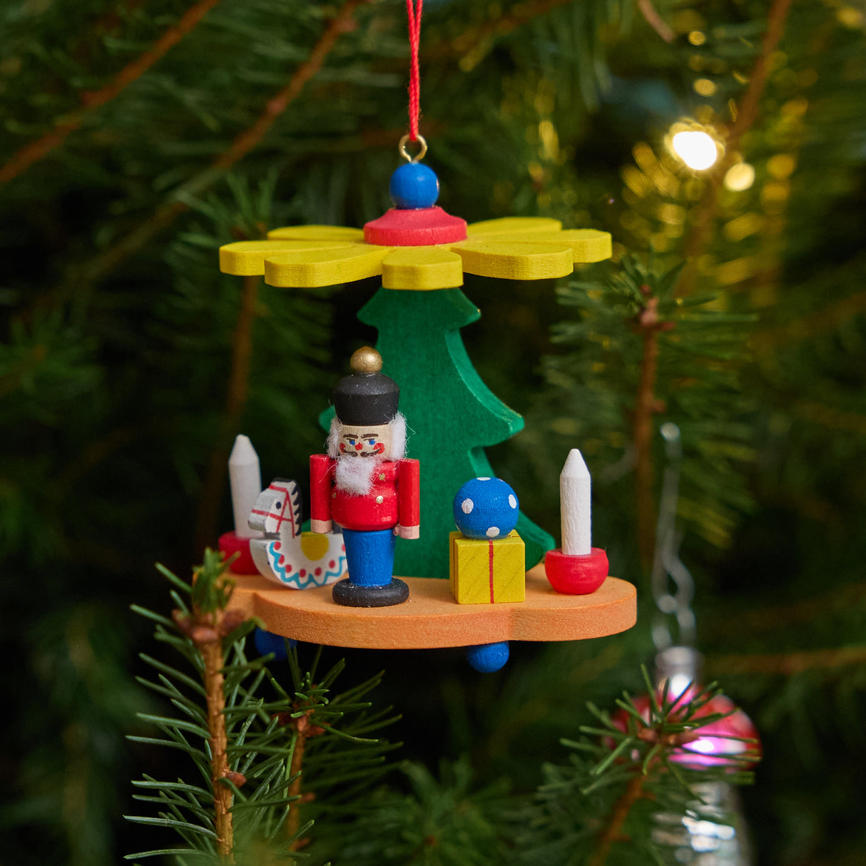 Pyramid Nutcracker German Wooden Ornament