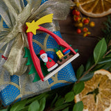 Santa Arch German Wooden Ornament