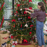 Red Candle Garland Tree Skirt