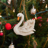 Beaded White Swan Ornament