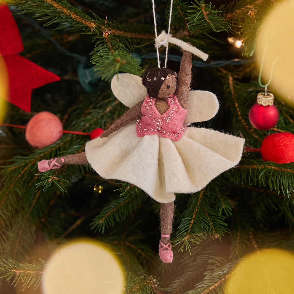 Nutcracker Sugar Plum Fairy Ornament - Brown