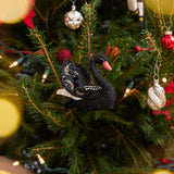 Beaded Black Swan Ornament