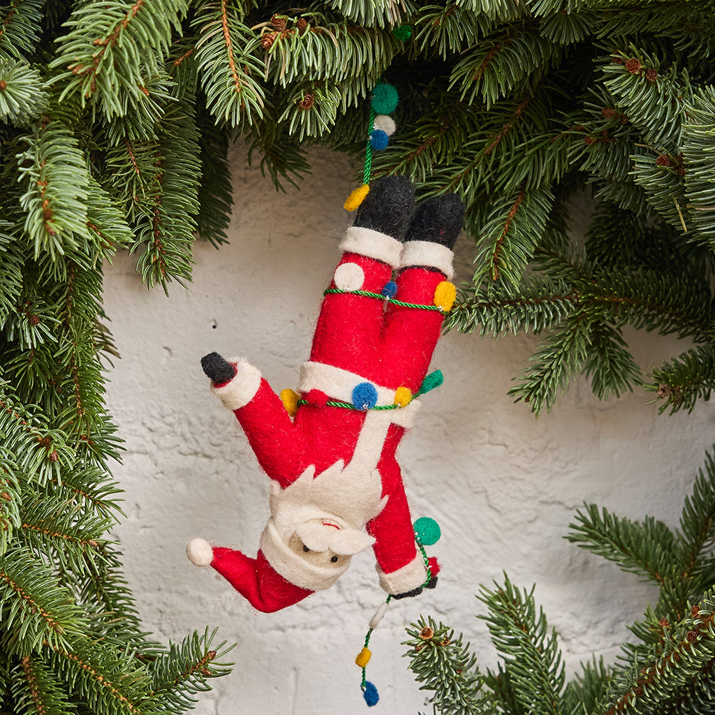 Santa in Christmas Lights Ornament