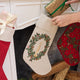 Natural Candle Wreath Linen Stocking