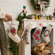Natural Poinsettia Bundle Linen Stocking