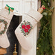 Natural Poinsettia Bundle Linen Stocking