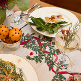 Natural Candle Garland Linen Table Runner