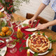 Red & Natural Tree Linen Napkins - Set of 4