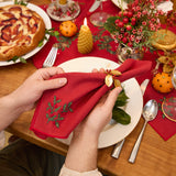Holly Linen Napkin Set of 4 - Red