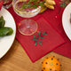 Red Holly Cocktail Napkins - Set of 4