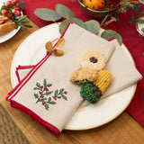 Natural Holly Linen Napkins - Set of 4