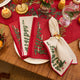 Red & Natural Tree Linen Napkins - Set of 4