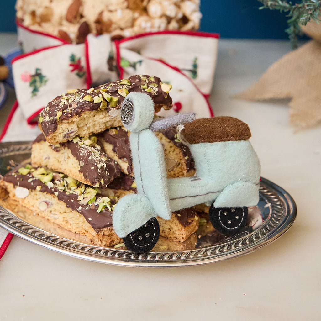 Hand Felted Pastel Green Vespa Ornament – Craftspring