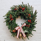 Festive Metal Bell with Hand-Embroidered Ribbon