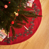 Red Candle Garland Tree Skirt