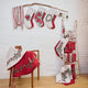 Red Candle Garland Linen Table Runner