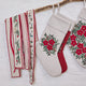 Embroidered Linen Ribbons - Set of 4