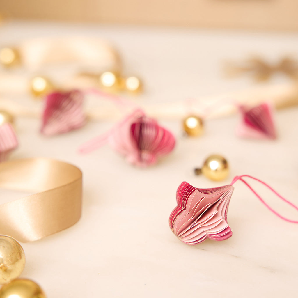 Recycled Cotton Pink Paper Mini Ornaments - Set of 6 – Craftspring