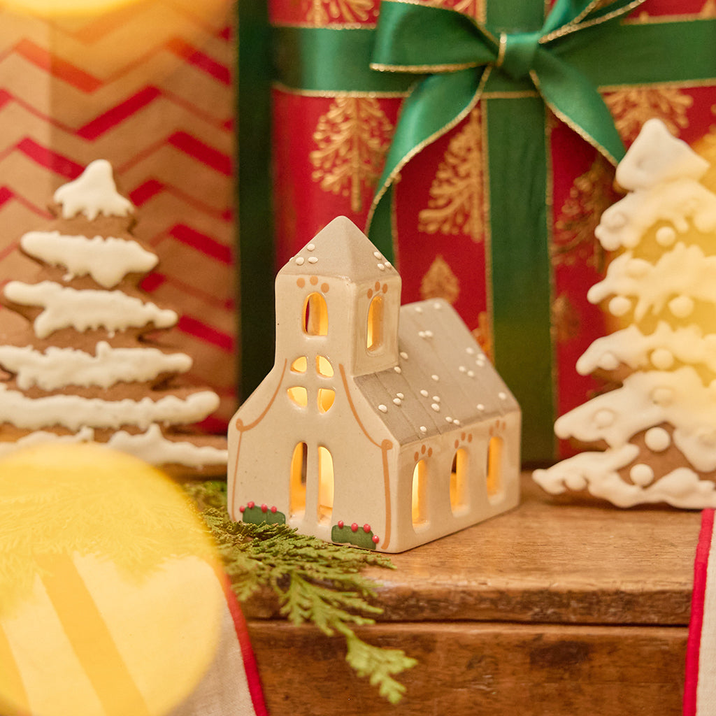 Church Ceramic Tealight Holder