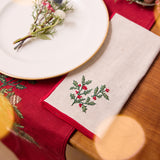 Natural Holly Linen Napkins - Set of 4