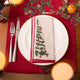Red & Natural Tree Linen Napkins - Set of 4