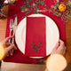 Red Holly Linen Napkins - Set of 4