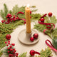 Gray Matte Ceramic Candle Holder with Beeswax Taper