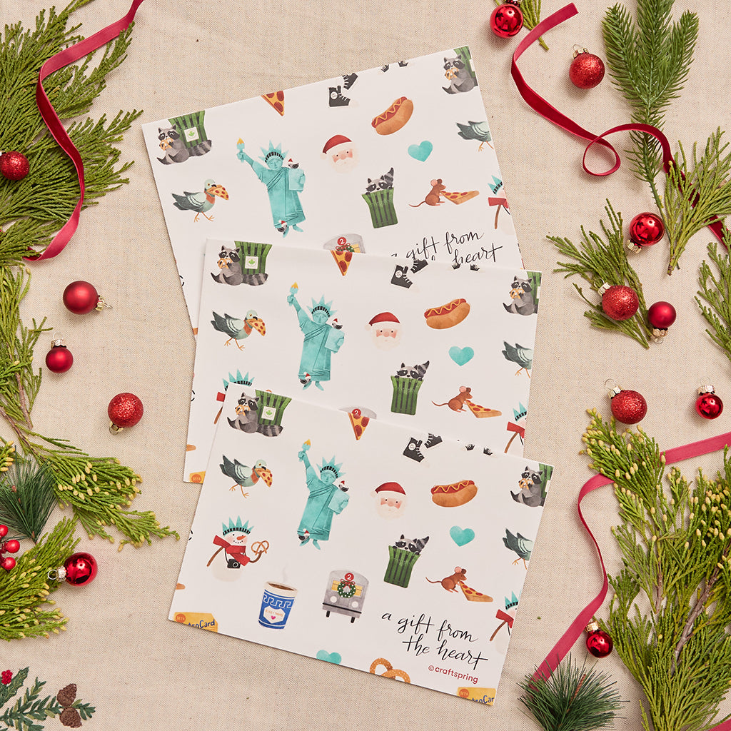 NYC Icons Wrapping Paper Sheets - Set of 3