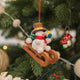 Snowman Sled German Wooden Ornament