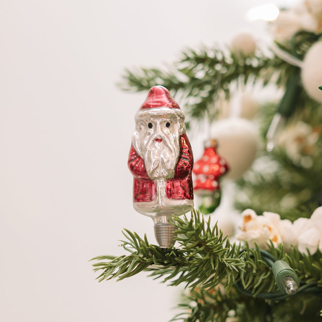 Santa German Glass Clip-On Ornament